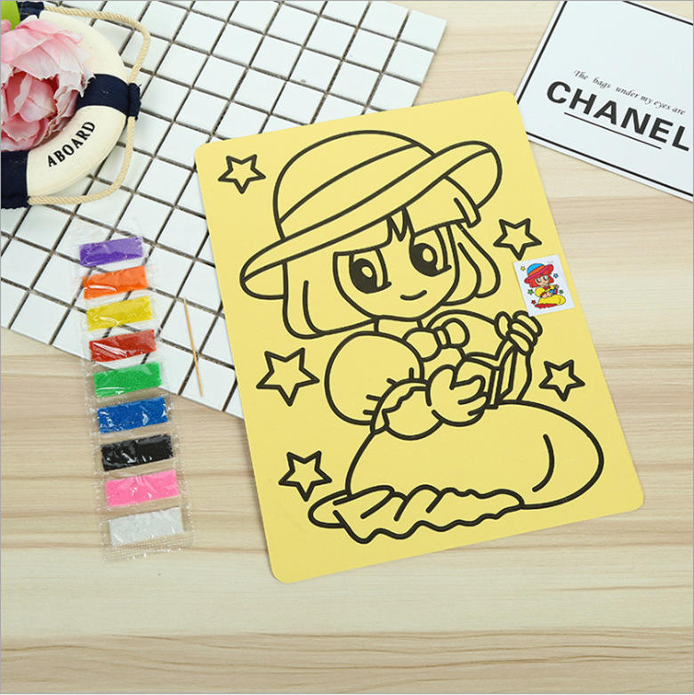 特大号彩色儿童沙画 创意手工diy益智沙画 儿童乐园玩具