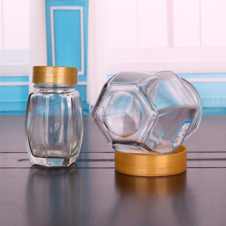 六棱蜂蜜瓶玻璃瓶 250ml500ml装蜂蜜瓶六棱瓶子