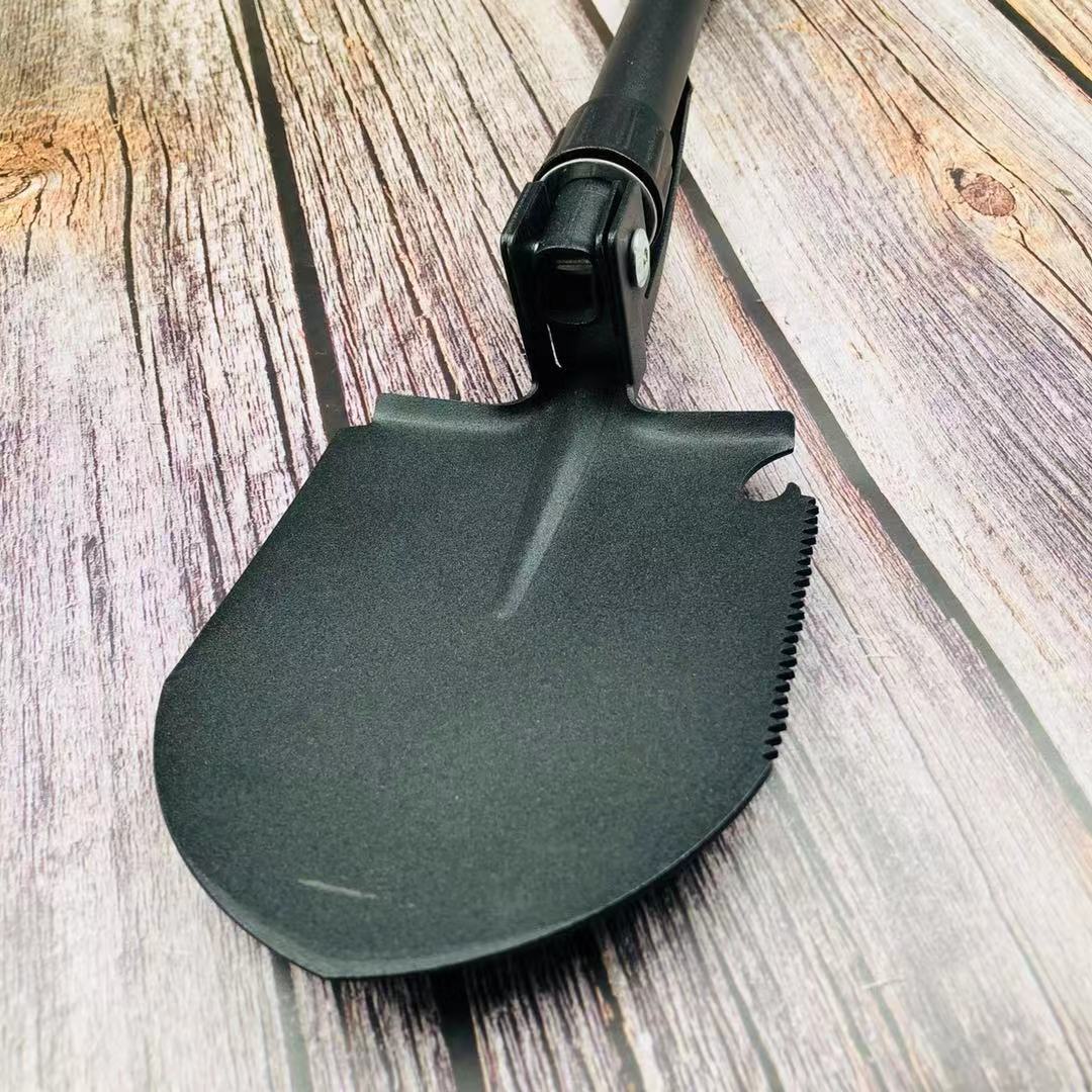 批发黑磨砂408c多功能工兵铲救生铲钓鱼铲便携户外铲子铁锹军锹