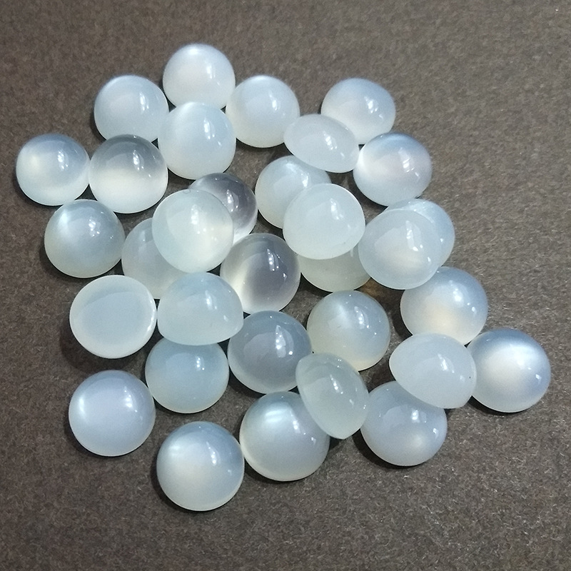 天然白月光宝石戒面斯里兰卡原石圆形杂码戒指项链吊坠镶嵌批发