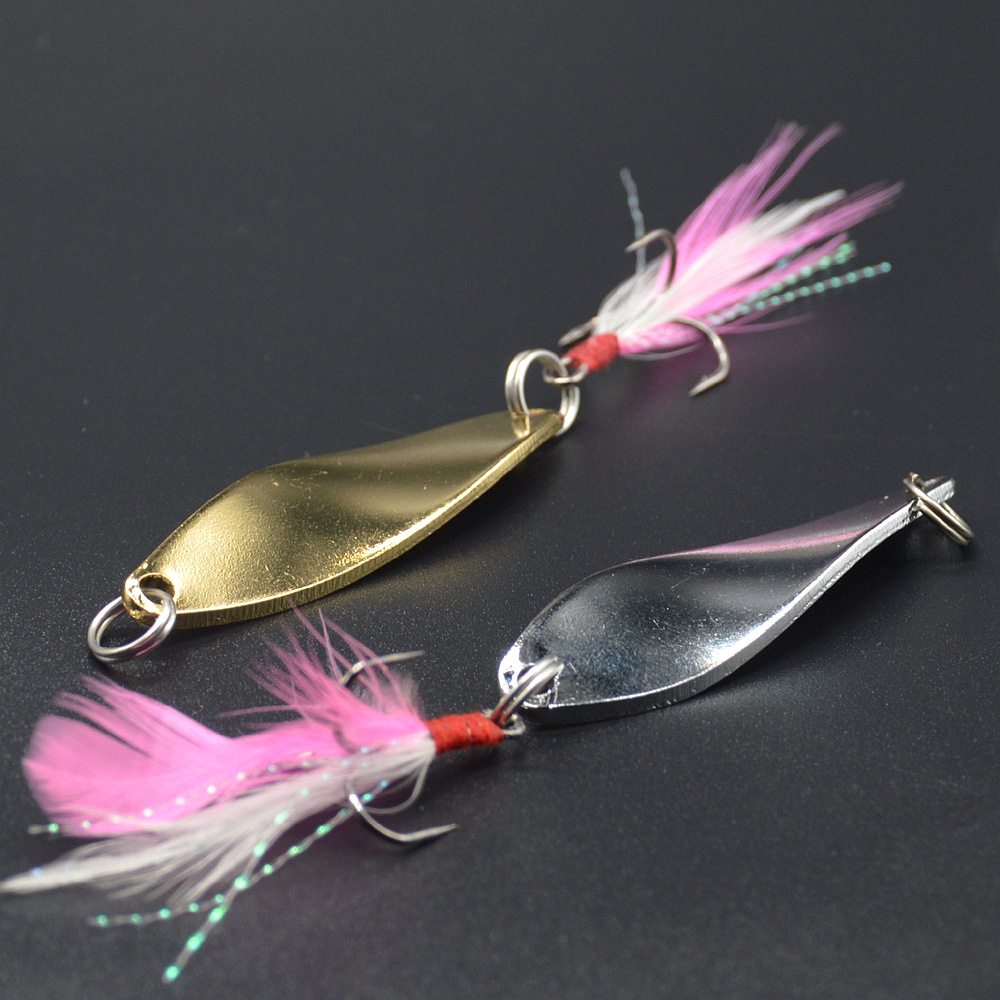 畅钓批发旋转金属亮片5g/10g扭转羽毛三本钩路亚饵马口鲈鱼专攻