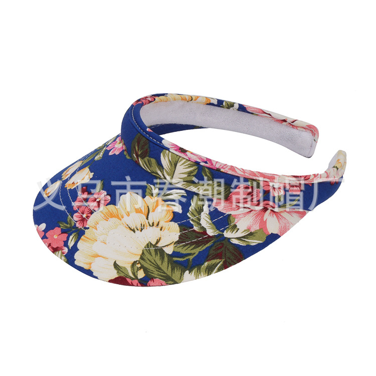 Summer Flowers Print Custom Pattern Twill Cotton Topless Hat Sun Hat