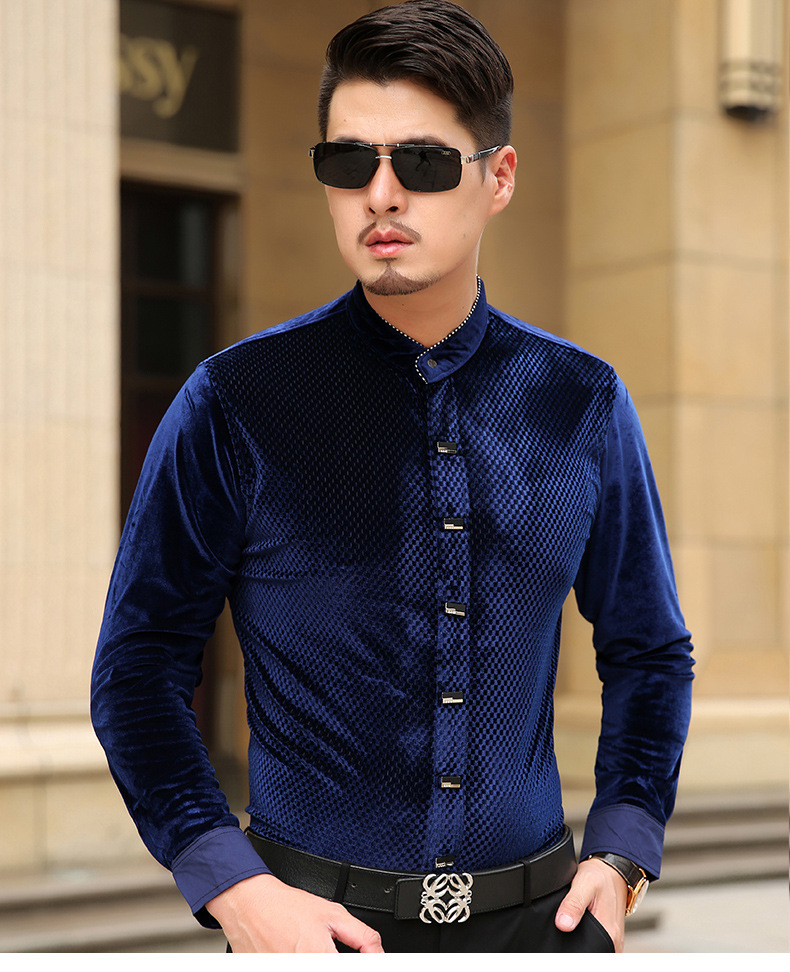 冬季新品休闲男士保暖衬衫加绒加厚中年衬衣男棉 加绒衬衣男秋冬