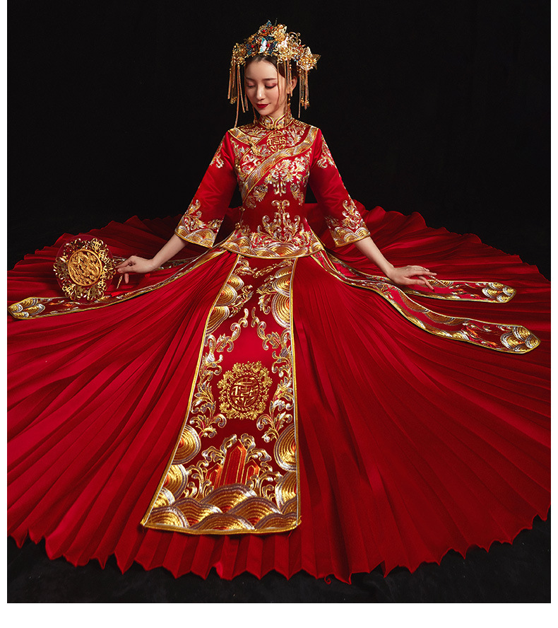 8秋冬季古代婚纱中式礼服嫁衣价格质量 哪个牌子比较好