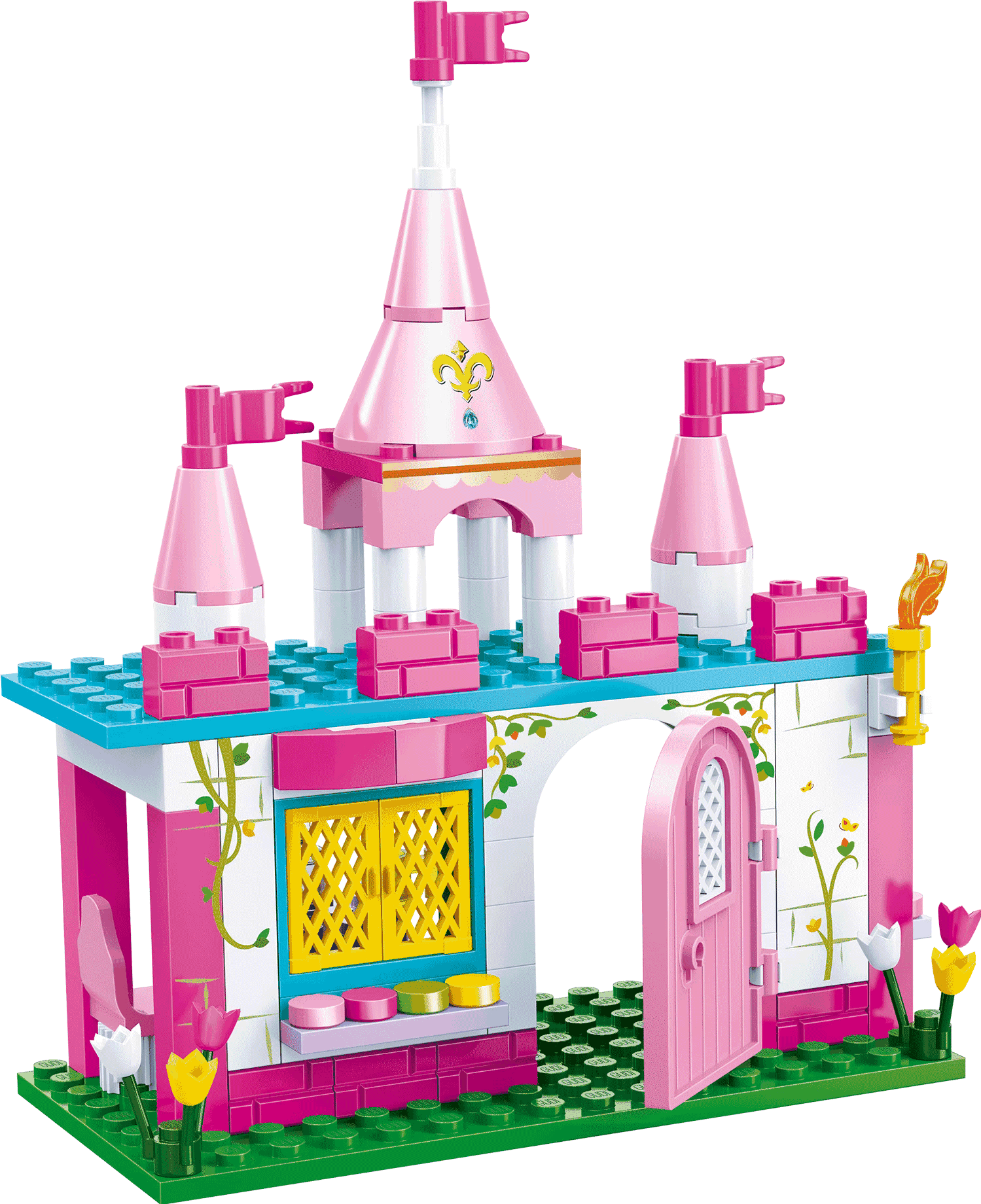 古迪新品爱丽丝公主系列儿童益智拼装女孩玩具积木甜心城堡9013