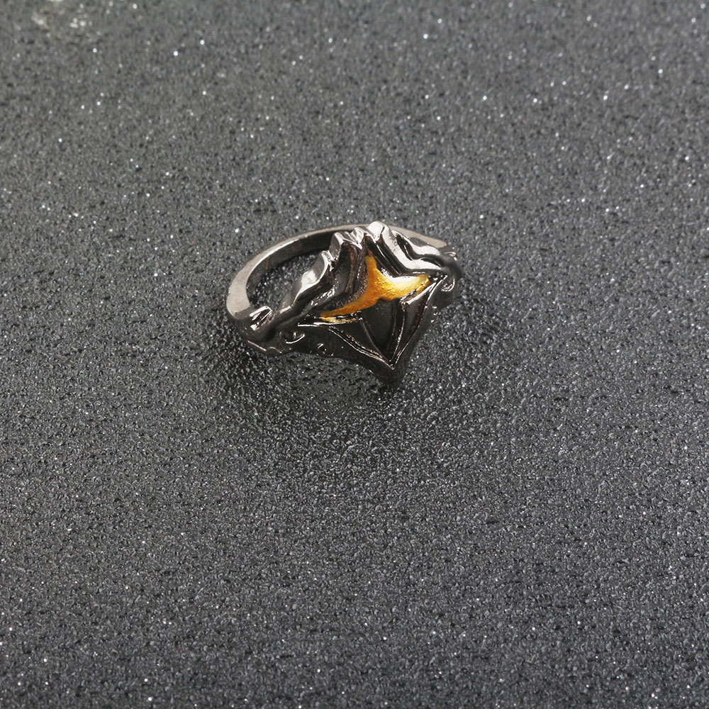 外贸新款 黑暗之魂3灾厄戒指 灾难之龙的橙色眼眸指环 etsy专供