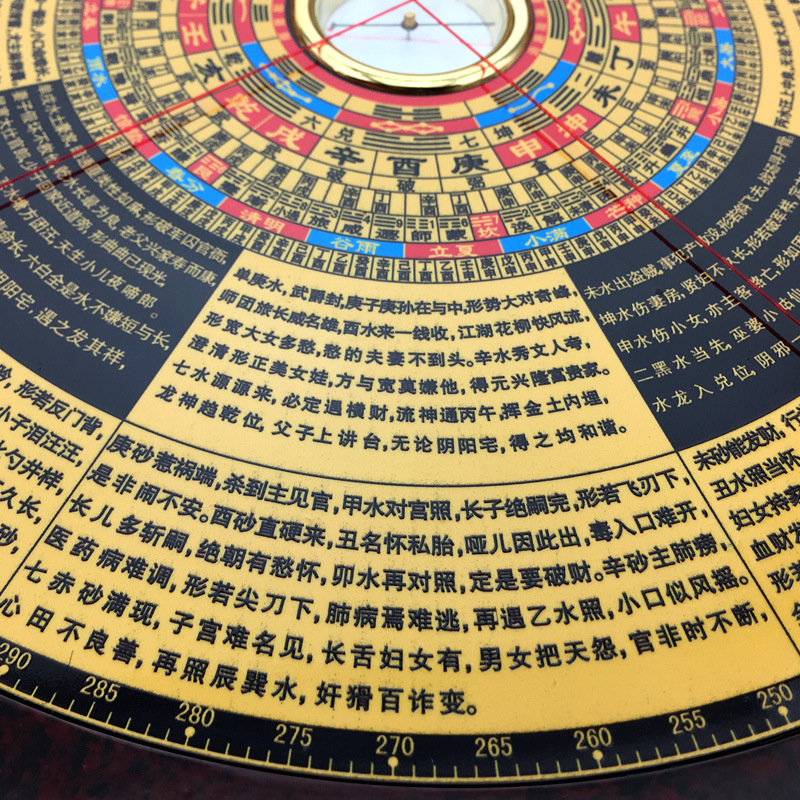 崇道堂正品金锁玉关过路阴阳专业风水罗盘高精度罗经仪指南针支架