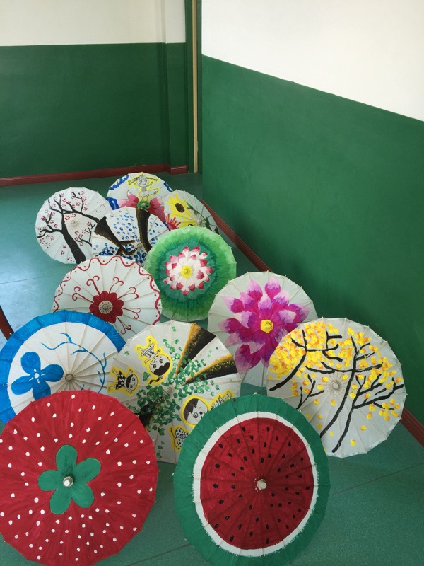 纸伞手工diy空白绘画伞幼儿园儿童白色油纸伞涂鸦手绘彩绘工艺伞