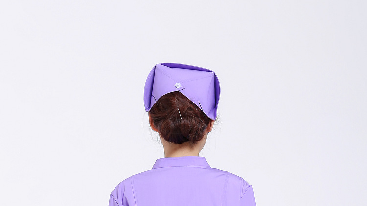 医院护士帽子白大褂护士长工作帽燕尾帽横一二三杠斜杠粉蓝色白紫