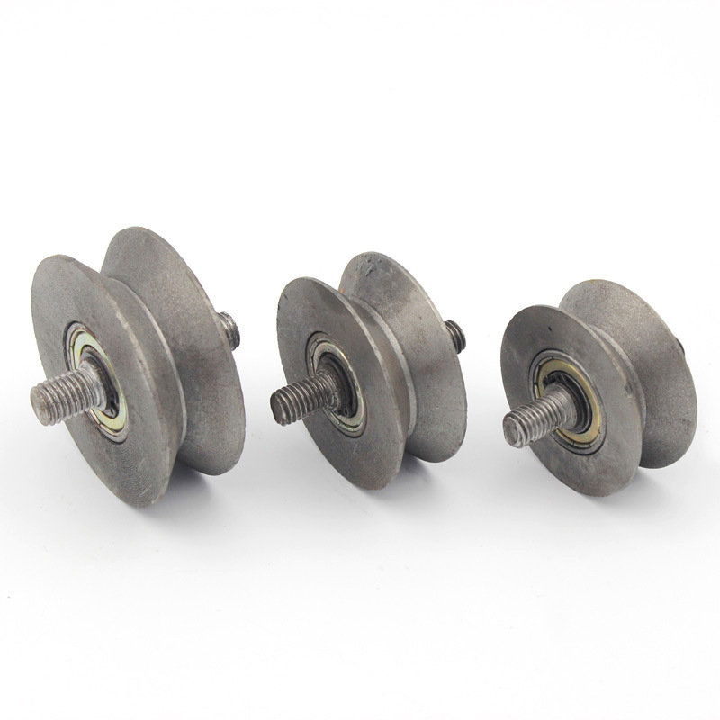 滑轮v型铁轨道滑轮金属移门滑轮电动门轮子轨道轮轻轨滑轮槽轮