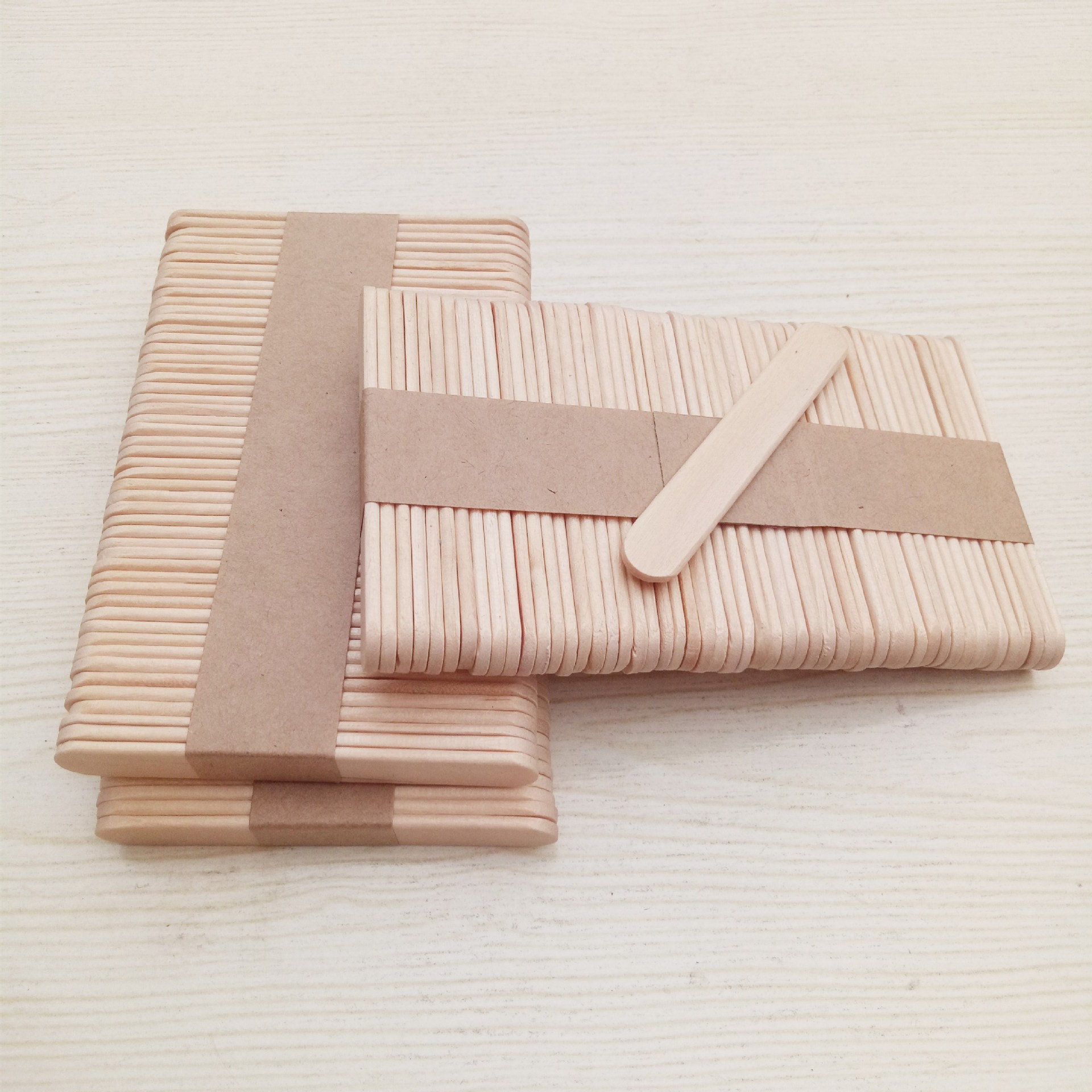 直销原色面曲65*10*2木棒 opp袋装50支一捆 食品级冰糕棍雪糕棒