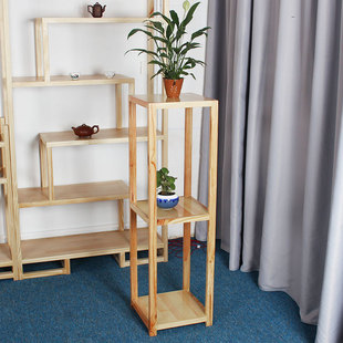 花架木制实木阳台花架子方形 客厅办公摆放落地装饰花架禅意简约