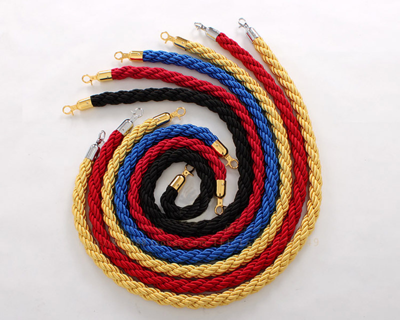 【可定做长度】不锈钢活动围栏礼宾绳 酒店栏杆挂绳1.5米金钩麻花