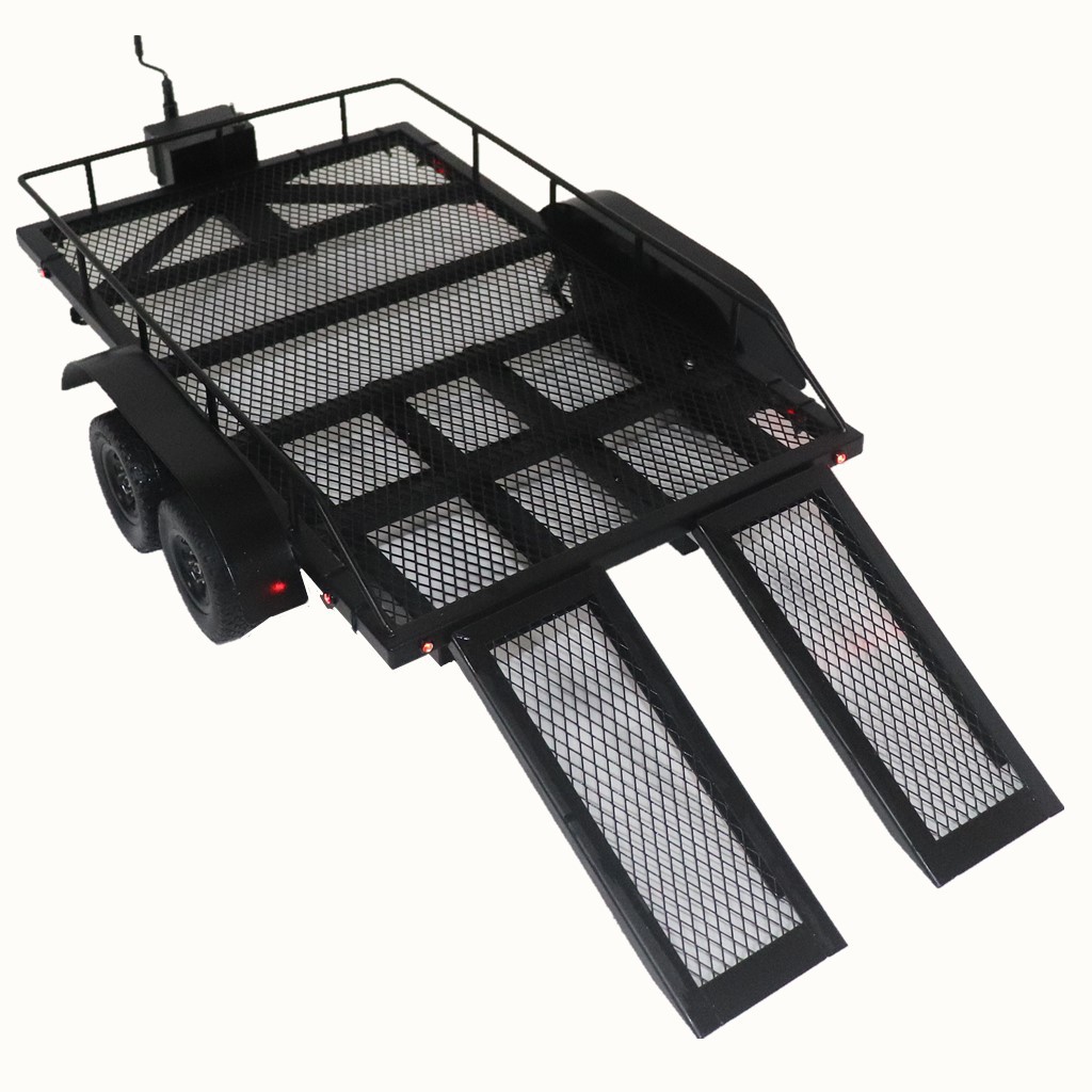 rc 轮式重型全金属拖斗车 大拖车rc4wd适用卡车平板拖车