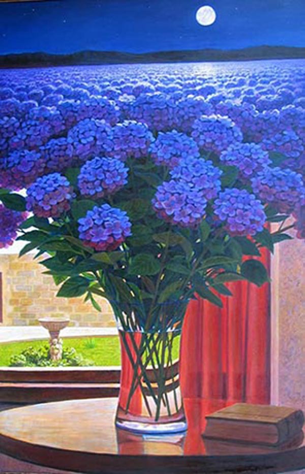 diy数字油画纯手绘浪漫风景花卉客厅卧室数字油画蓝色爱情海