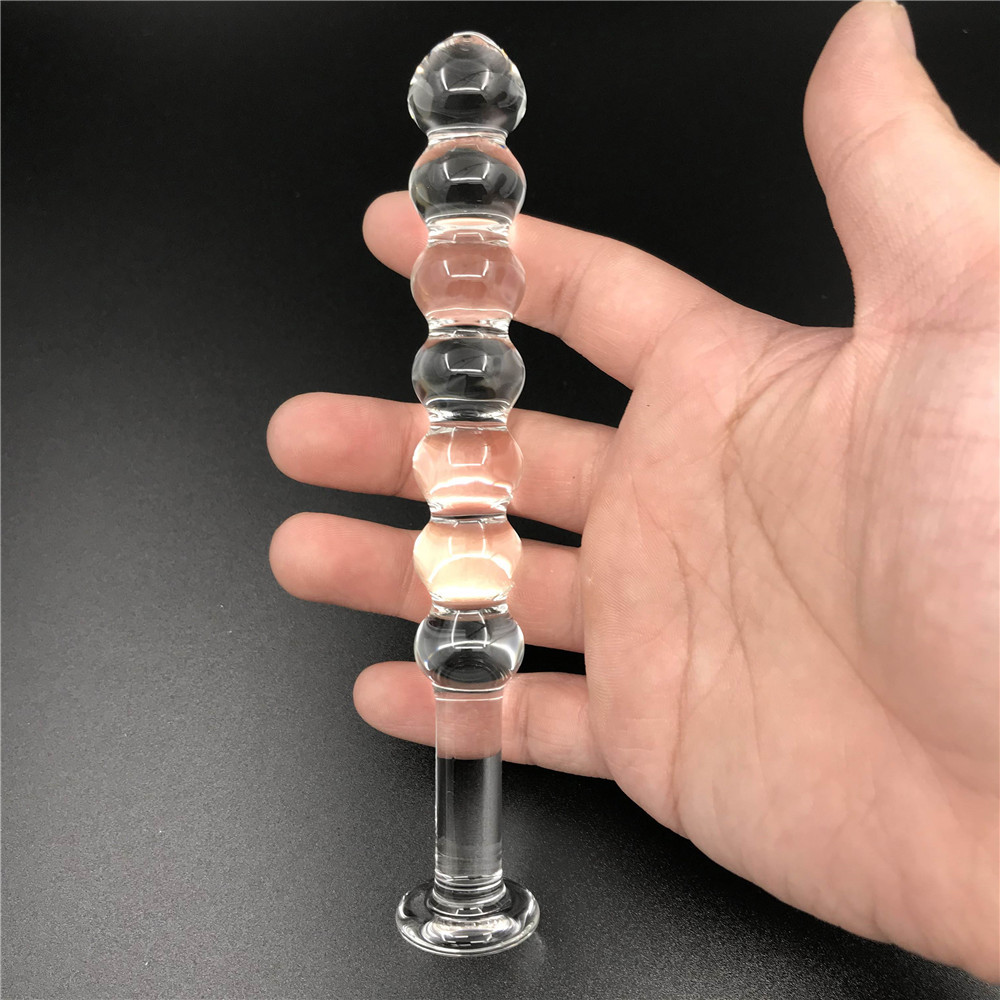 zcz情趣水晶玻璃棒自慰棒后庭塞1628