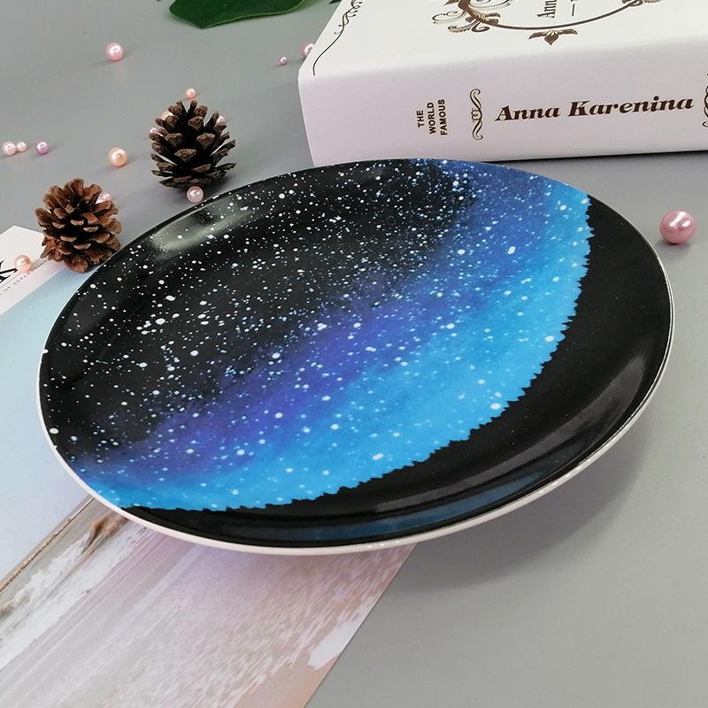 Nordic Style Net Red Star Empty Plate Breakfast Plate Dish Dessert Fruit Plate Wedding Banquet Decoration Plate Home Decorative Hanging Plate