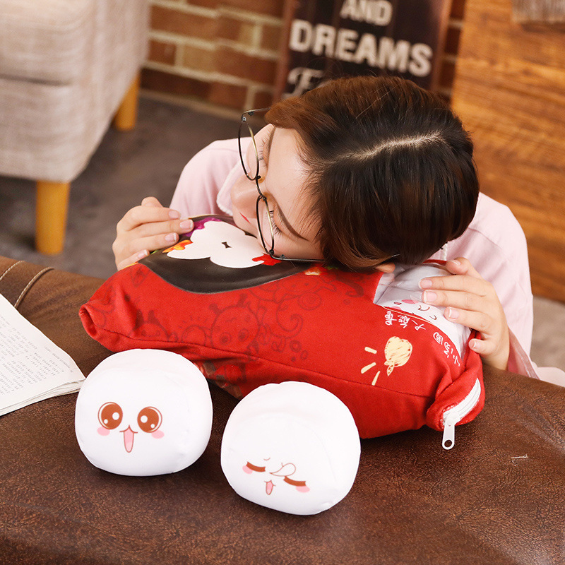 创意一大袋汤圆表情抱枕毛绒玩具零食物汤团公仔儿童女生玩偶