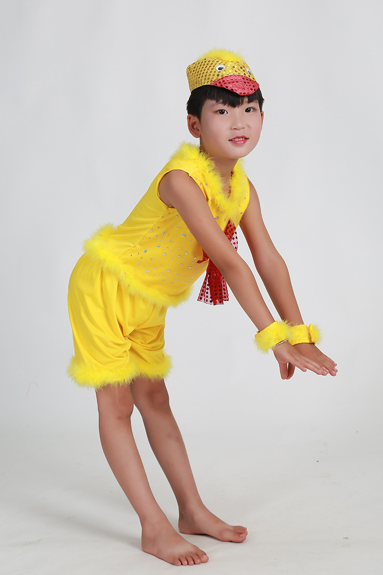 小鸭表演服儿童动物服男女童话剧小鸭子表演服装卡通人偶小鸭服装