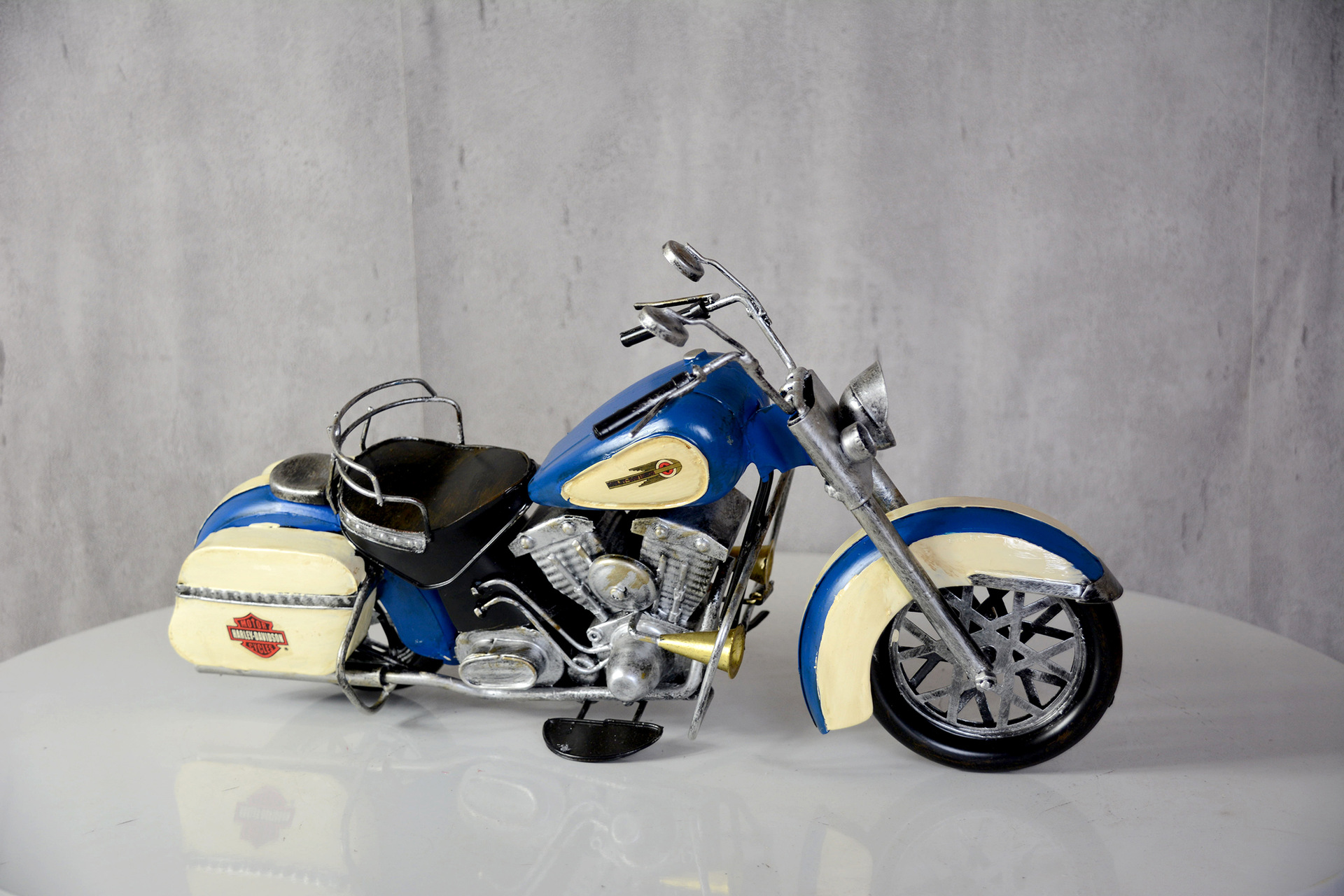 复古创意摆设摩托车模型道具橱窗吧台摄影铁皮风格装饰工艺品代发