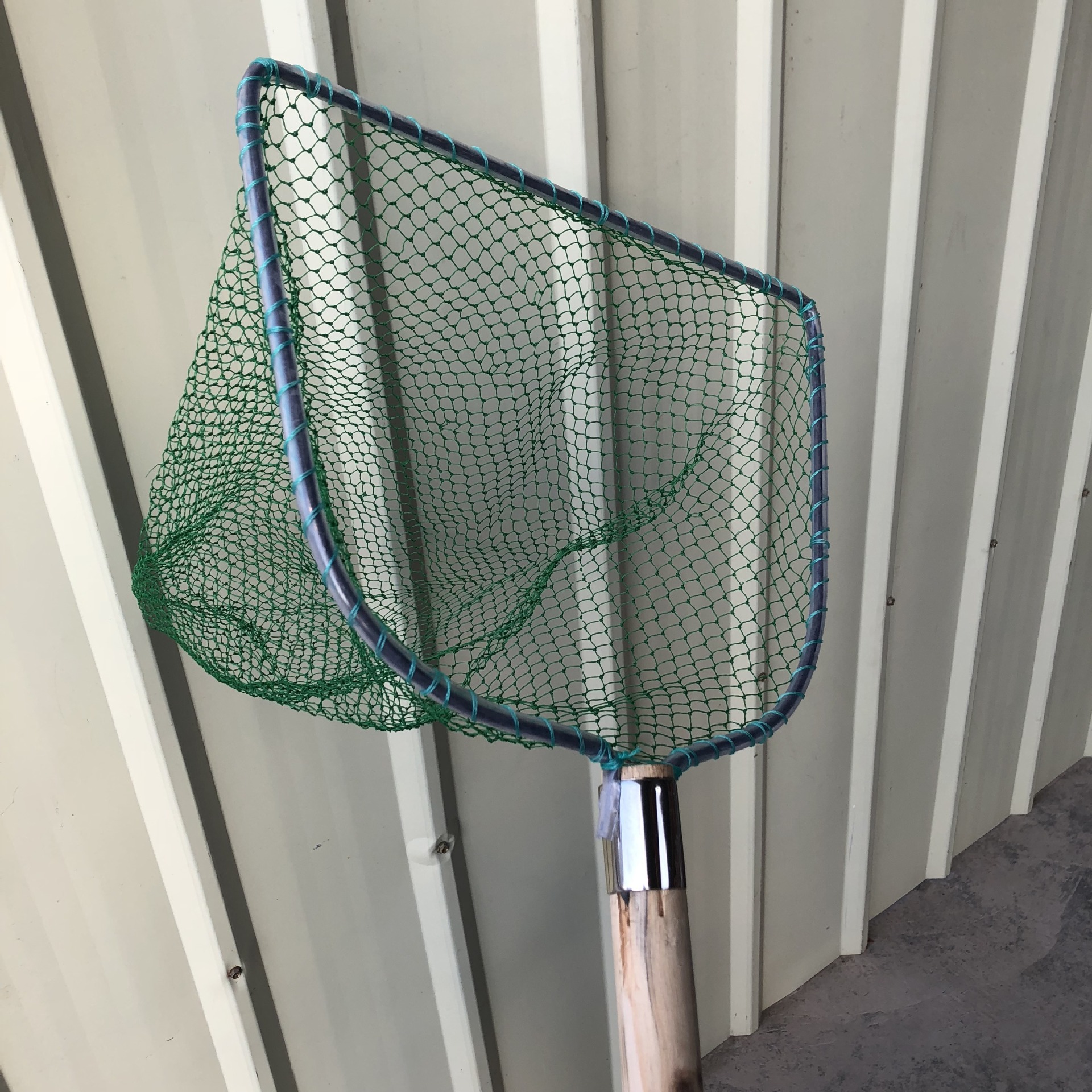 抄网捞网木柄制作捞鱼网抄鱼网圈纯手工编织网兜实木抄网实心