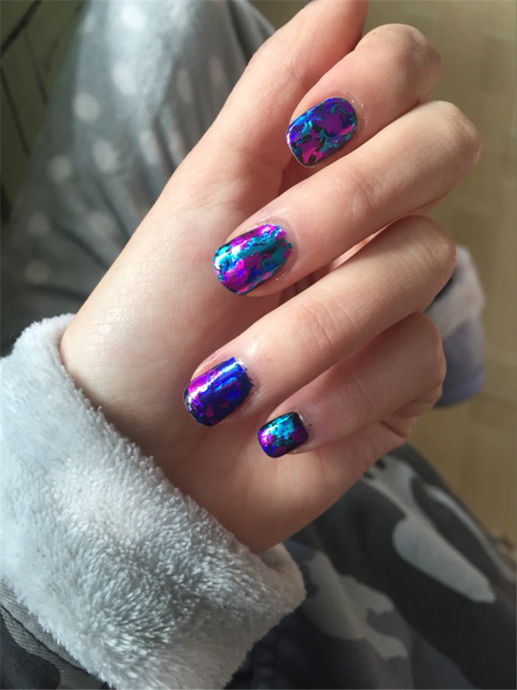 美甲星空纸套装 24款七彩镭射贴纸美甲星空转印贴纸 外贸零售包装