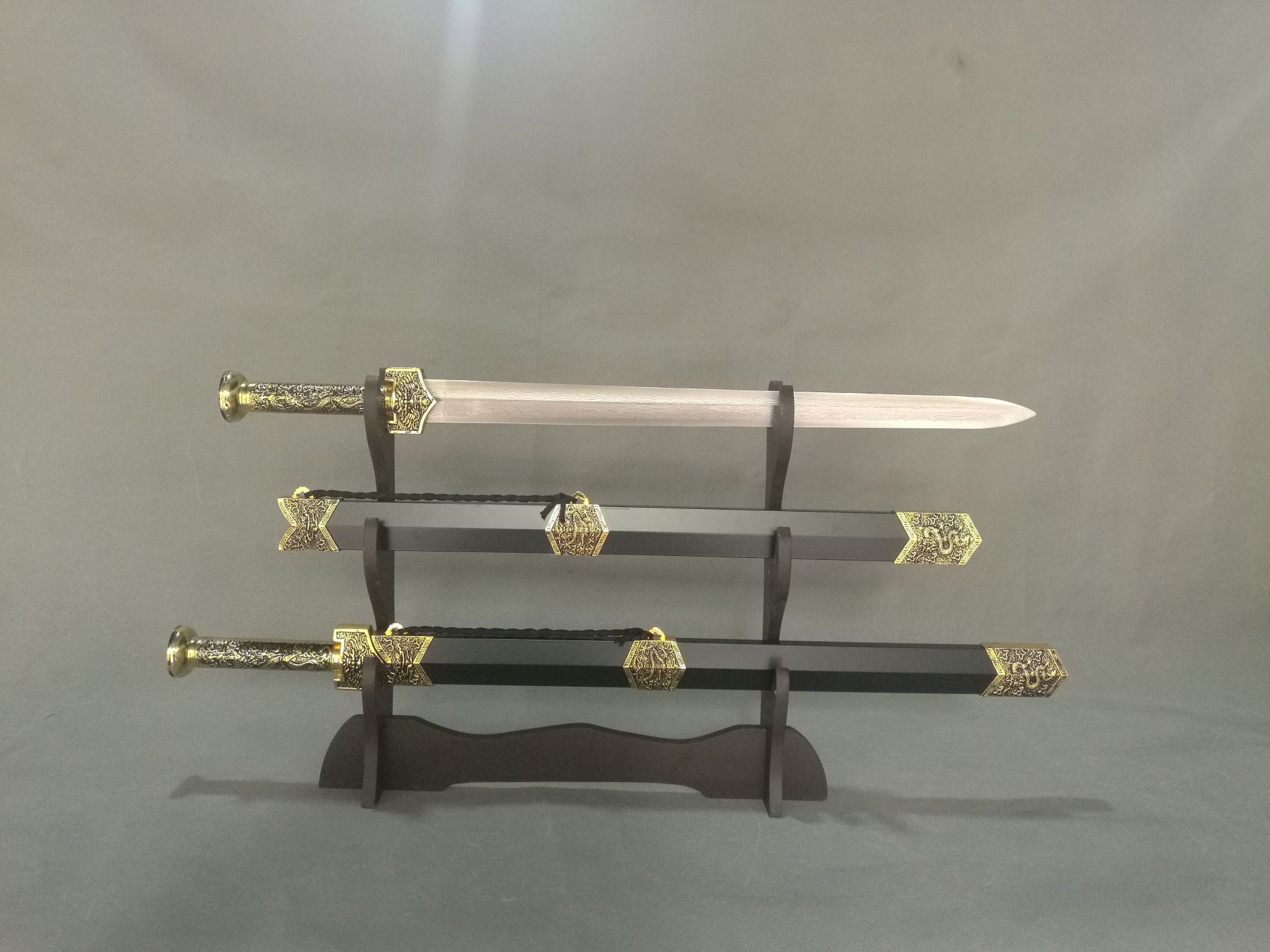 龙泉宝剑 小号龙头汉剑 hk-2724 不锈钢 压花抛光影视特价 未开刃