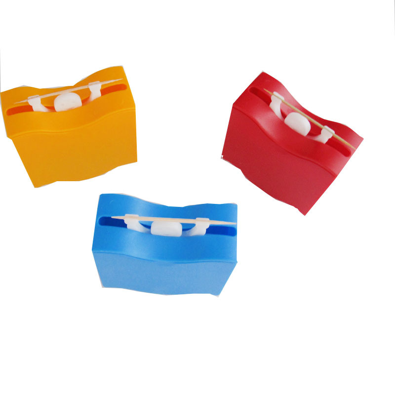 大力士自动牙签盒举重小人笑脸塑料牙签筒定制logo创意家居礼品