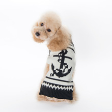宠物衣服秋冬新款宠物毛衣船锚针织图案泰迪中小型犬狗狗服装批发