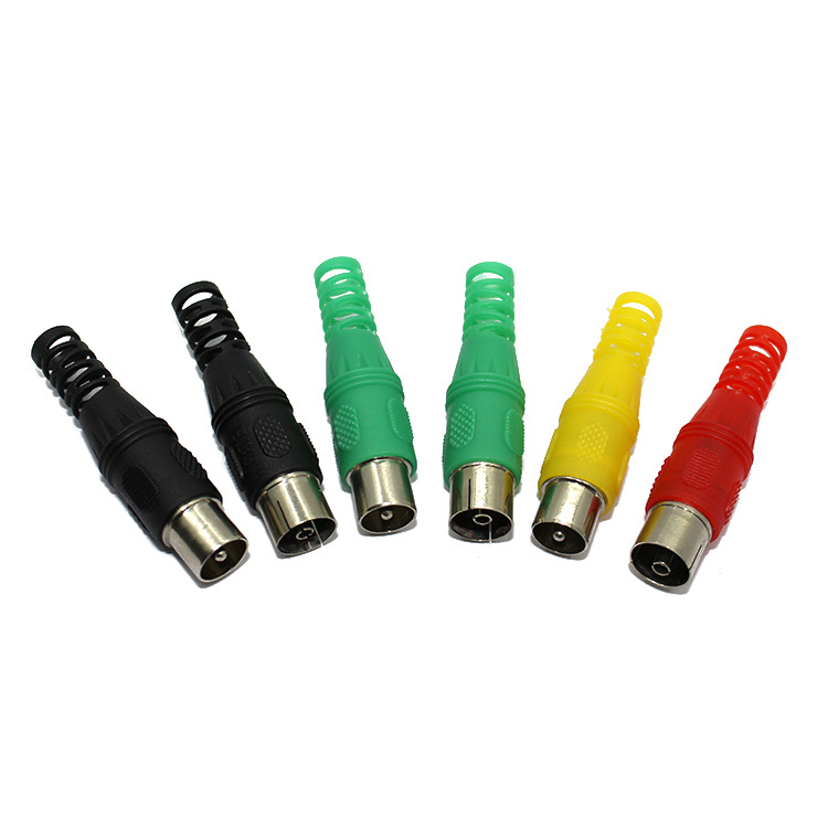 5tv头公接线头 莲花头音频视频转换头 注塑式装配公头