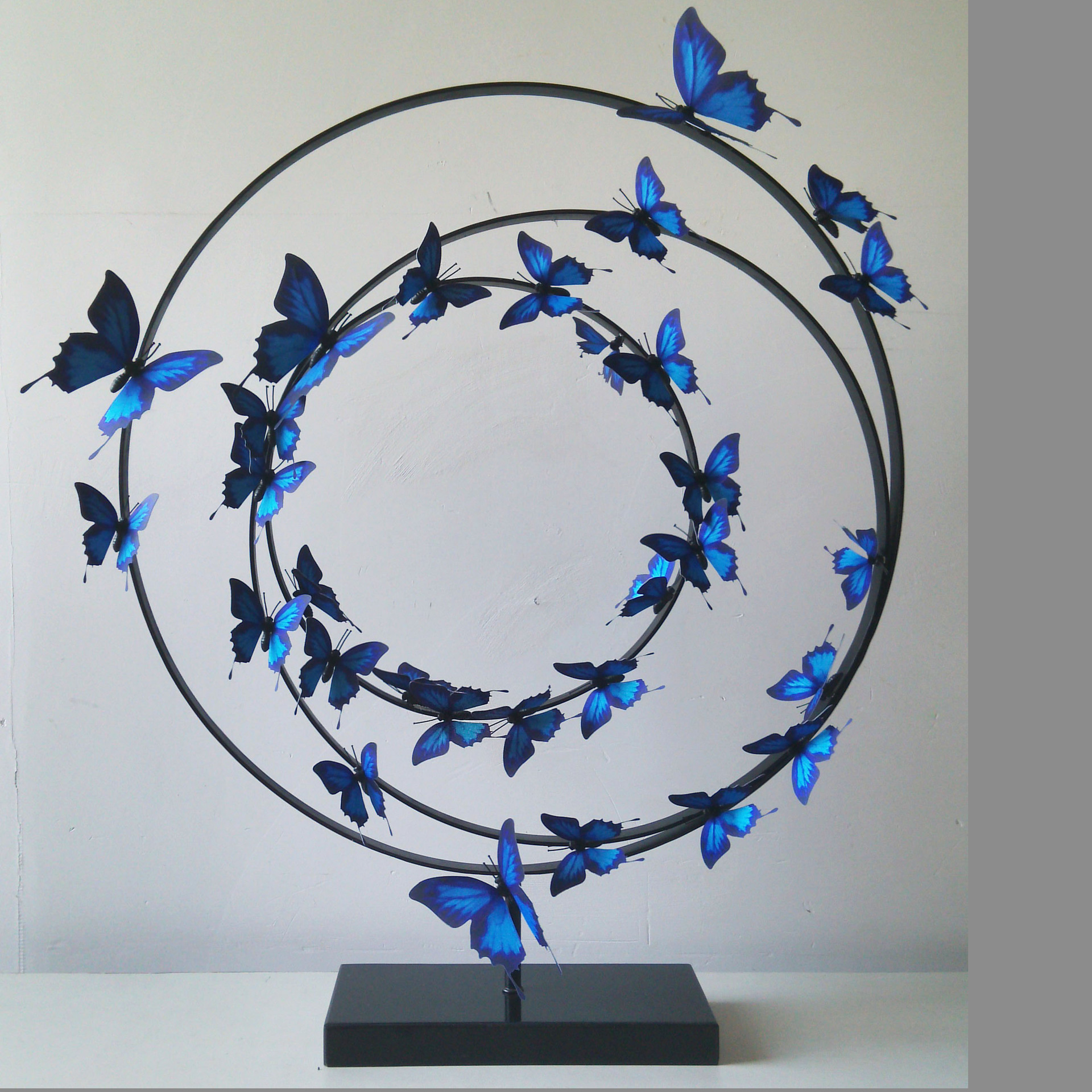 批发创意工艺品烤漆大号蝶舞飞扬新中式铁艺玄关客厅家居摆件