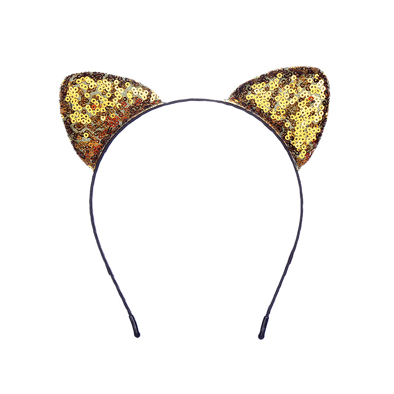 Hot Sale Cartoon Headband Double-Sided Sequined Cat Ears Headband Cute Cat Children Little Girl Hair Accessories Wholesale