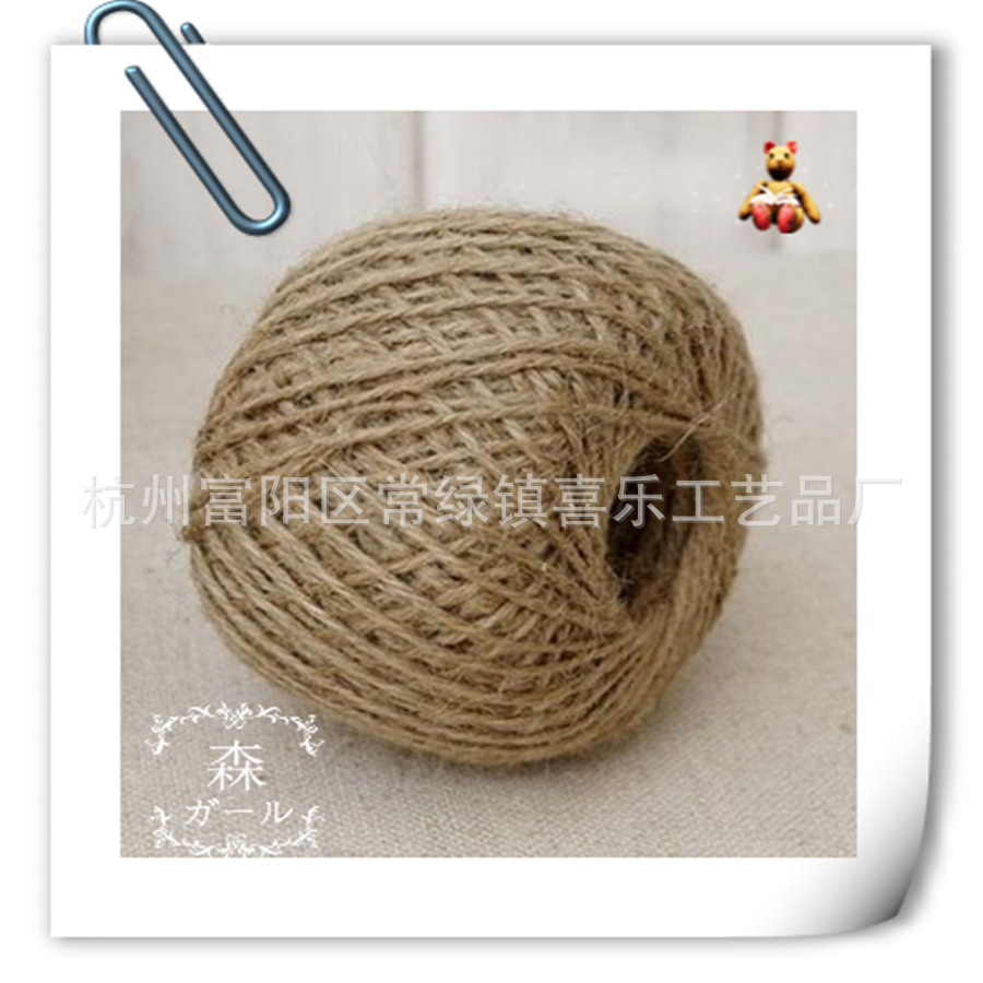 3-Strand Hemp Rope Tag Rope DIY Material Accessories 100G One Decorative Portable Hemp Rope