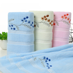 新款纯棉柔软不掉毛毛巾割绒绣花毛巾批发绣花一枝梅毛巾吸水毛巾