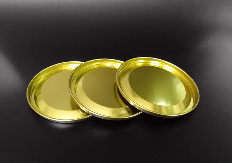 源头厂家销圆形铁底面盖纸罐铁罐适用的马口铁铁底盖红酒盖多直径