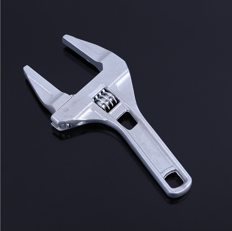 厂家批发铝合金卫浴扳手大开口活动板子短柄扳手下水管道维修工具