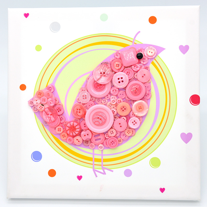 创意diy手工油画框款纽扣画幼儿园儿童手工材料包