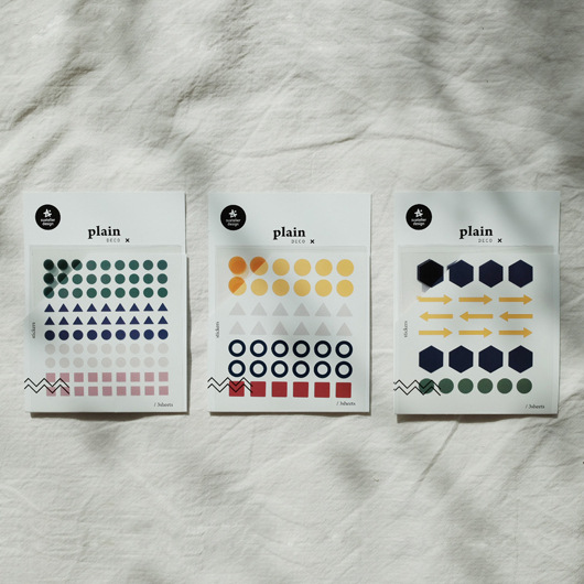 韩国sonia清新纯色装饰贴纸 标记重点圆形透明记号贴 3张入