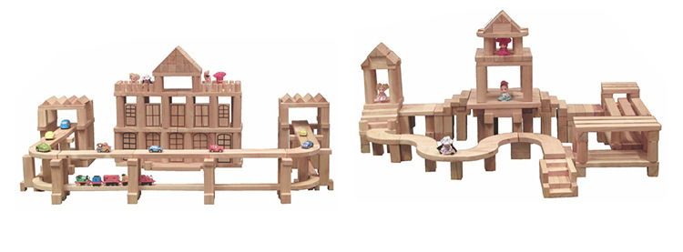 幼儿园玩具大型主题积木实木原木堆塔游戏573块大班