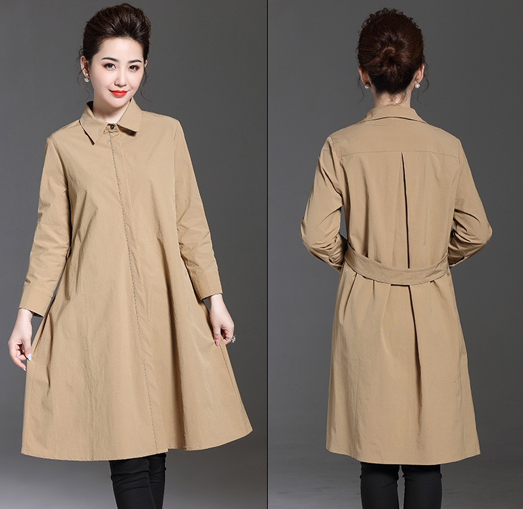 新款2018秋长款女式风衣高档女装