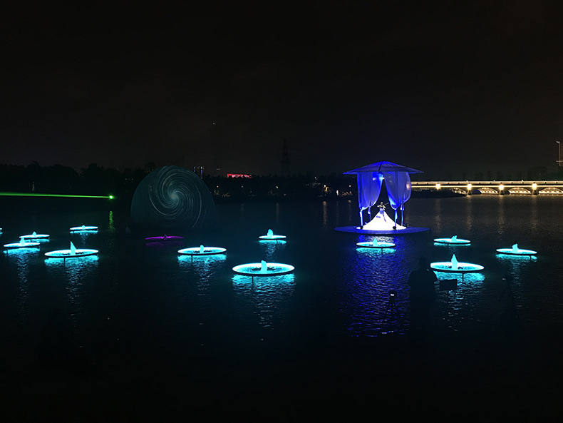 led水纹灯喷泉水纹灯公园湖面水面景观装饰景观灯led景观灯七彩