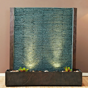 庭院水幕墙流水墙喷泉水景摆设客厅大型家居装饰品摆件工艺品鱼缸