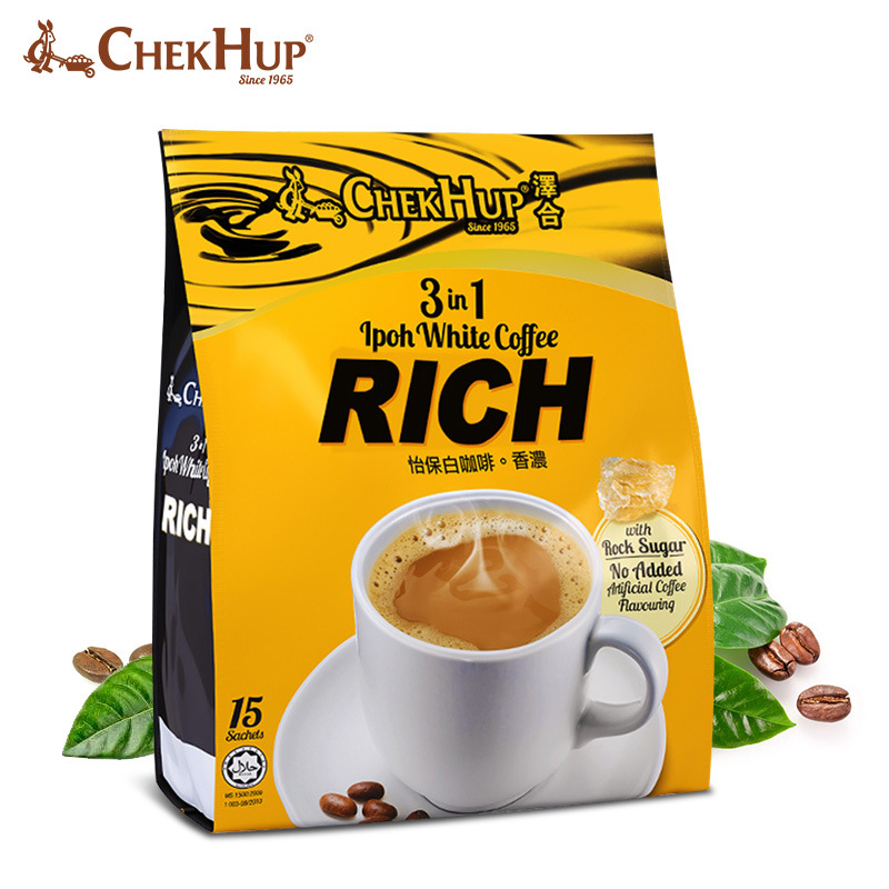 马来西亚原装 进口咖啡批发 泽合怡保三合一香浓速溶白咖啡600g