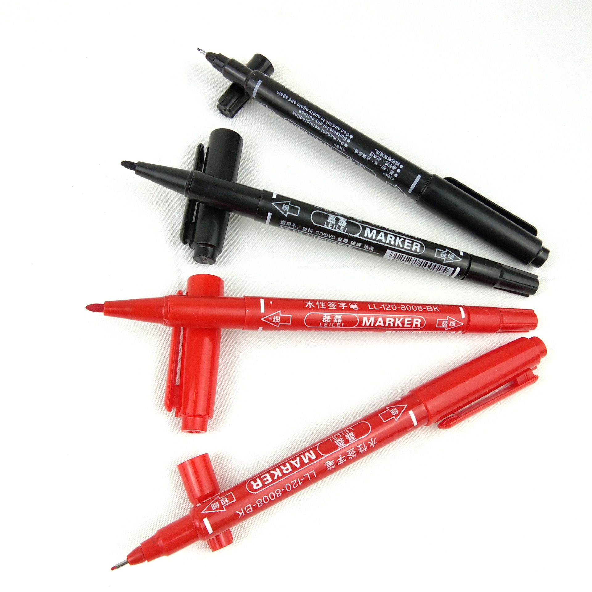 小双头记号笔 儿童绘画蓝色红色马克水笔 细头彩色水性勾线笔批发