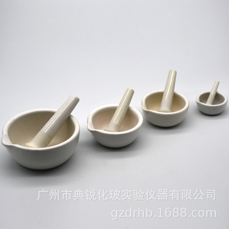 厂价批发研钵陶瓷研钵瓷研钵氧化铝陶瓷研钵带锤研钵固体颗粒研磨