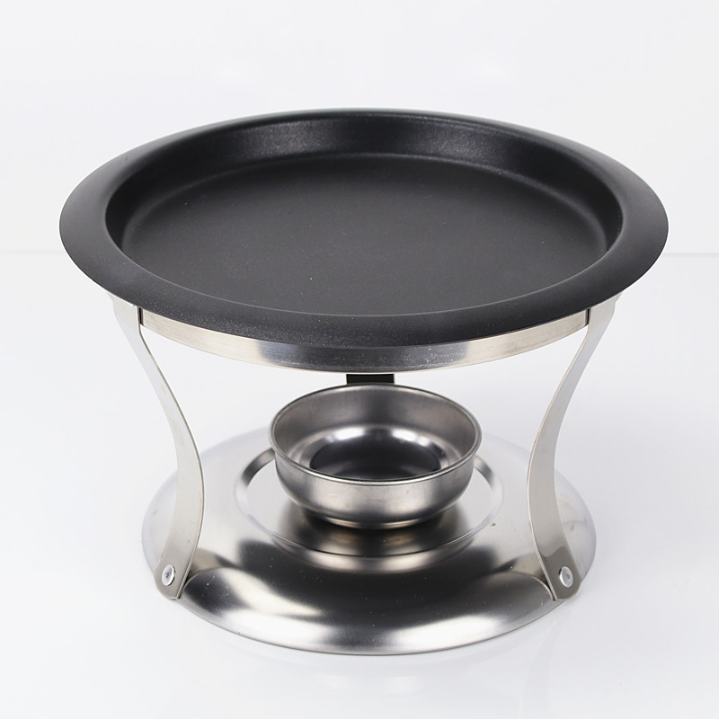 加厚不锈钢固体酒精炉不粘锅炉 单人双人酒精烤盘 烤鱼炉 煎鱼锅