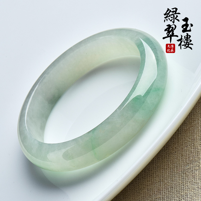 Jade Bracelet for Women Jade Bracelets Ice-like Green Jade Bracelet Myanmar with Certificate