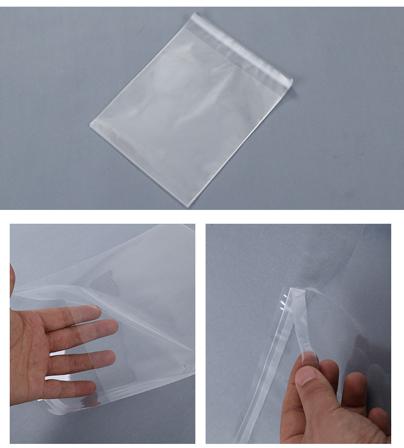 厂家直销透明方形胶粘opp自封袋 方形透明opp自粘袋塑料袋可定制