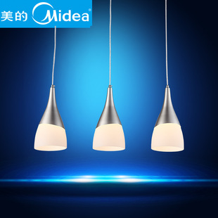 美的led吊灯餐厅灯具玻璃餐吊灯饰 现代简约创意个性吧台灯