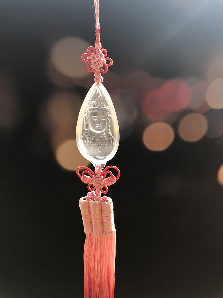 琉璃车挂观音莲花手印数珠手药师佛吉祥汽车车内饰品挂件定制代发